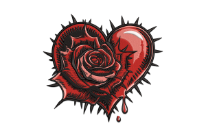 Valentine Heart Love Symbols Embroidery Design