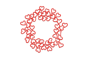 Valentine Heart Wreath Embroidery Design