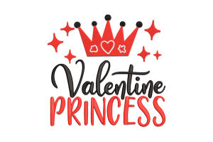 Valentine Princess Embroidery Design