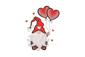 Valentine's Day Gnome Embroidery Design