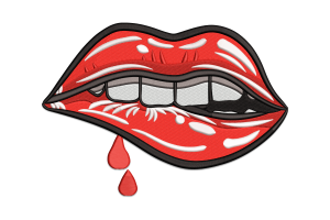Vampire Lips Embroidery Design