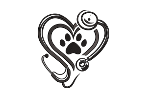 Veterinary Stethoscope Paw Heart Embroidery Design