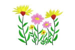 Vibrant Floral Embroidery Design