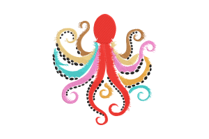 Vibrant Octopus Embroidery Design