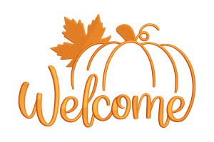 Welcome Pumpkin Embroidery Design