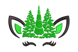 Whimsical Forest Unicorn Embroidery Design