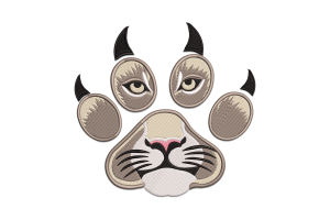 Wild Cat Paw Embroidery Design