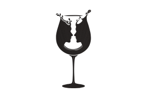 Wine Glass Faces Embroidery Design