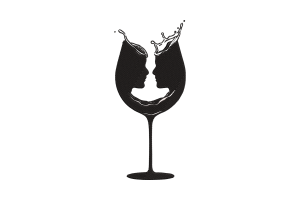 Wine Glass Silhouette Embroidery Design