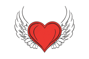 Winged Heart Embroidery Design