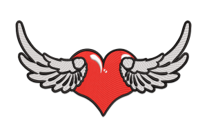 Winged Heart Embroidery Design