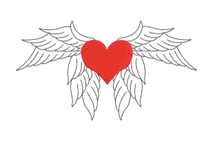Winged Heart Machine Embroidery Design