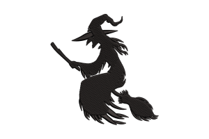 Witch Silhouette Embroidery Design
