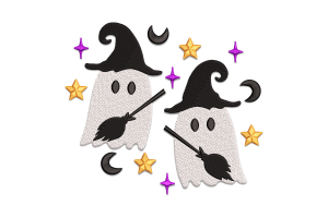 Witchy Ghosts Embroidery Design
