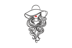 Woman Long Hair Embroidery Design
