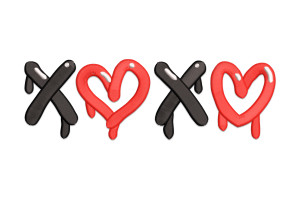 XOXO Heart Embroidery Design