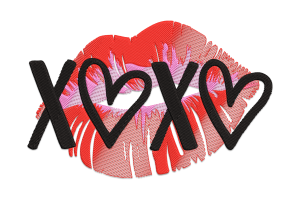XOXO Lips Embroidery Design